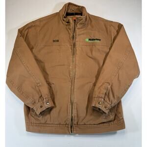 CornerStone Duck Canvas Work Jacket Men’s XL Distressed Blanket Lined Zip Up